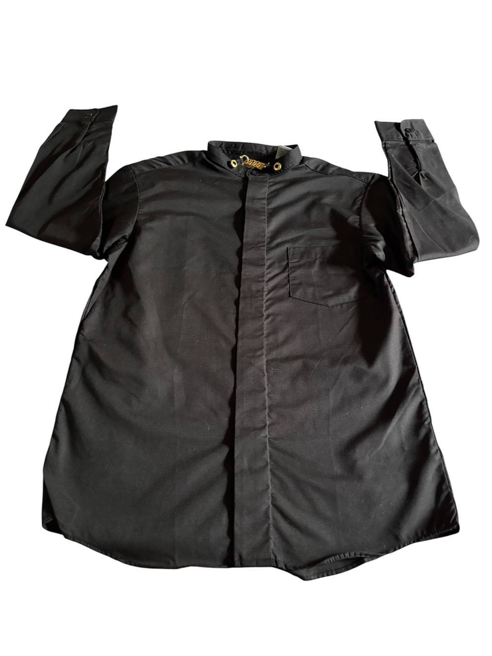 Reniew Kid’s Black Choir/Clerical Shirt with Stand Collar